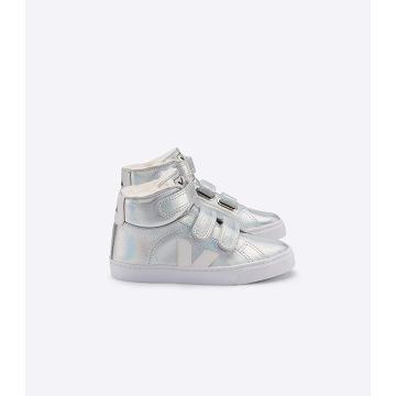 Inalti Copii Veja ESPLAR MID FURED LEATHER Silver/White | RO 693CTV